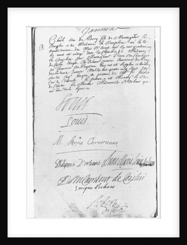 Act of Baptism of Charles, Duc de Berry, 18 January 1687 by French School