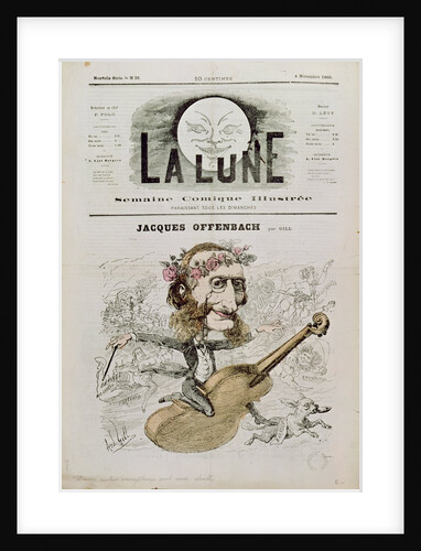 Front cover of 'La Lune', with a caricature of Jacques Offenbach 4th November 1866 by Andre Gill
