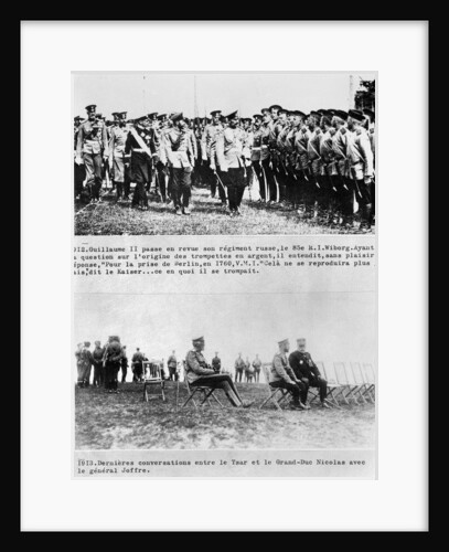 Final conversations between the Tsar and Grand Duke Nicholas II, and General Joffre, 1913 by French Photographer