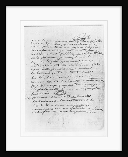 Letter from Empress Josephine giving her consent to the annulment of her marriage to Napoleon, 1809 by French School