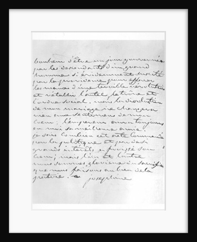 Letter from Empress Josephine giving her consent to the annulment of her marriage to Napoleon, 1809 by Josephine de Beauharnais