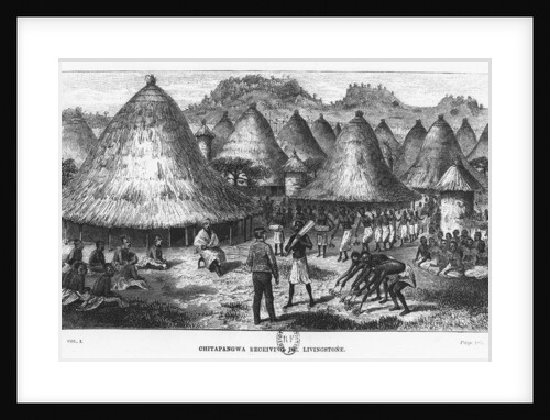 David Livingstone welcomed in a village in the Great Lakes region of Central Africa, 1874 by French School