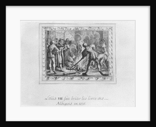 Louis VIII burning the Albigensian books in 1226 by French School