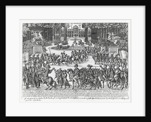 The arrival of Mehmed Celebi Efendi, ambassador of Sultan Ahmed III of Turkey, at the Tuileries to be received by Louis XV in 1721 by French School