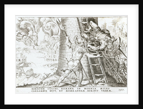 At the Death of Charles Bourbon, the Troops of Charles V Storm the Walls of Rome, 1527 by Italian School
