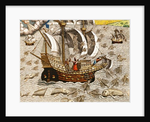 Flying Fish Meet in the Torrid Zone by Theodor de Bry