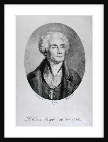 Portrait of Count Joseph de Maistre, engraved by Francois le Villain by Pierre Bouillon
