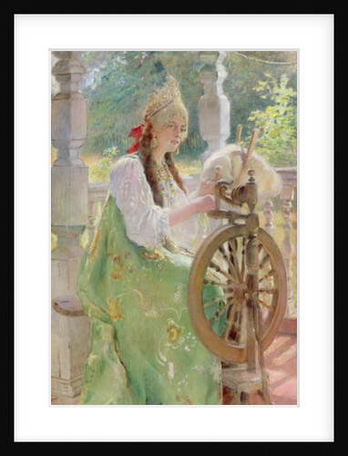 At the Spinning-Wheel by Konstantin Egorovich Makovsky