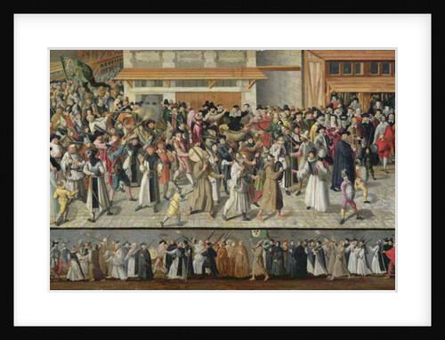 Procession of the Holy League on the Ile de la Cite by French School