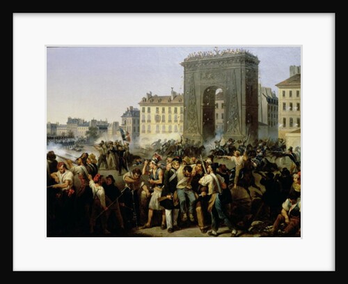Battle at the Porte Saint-Denis, 28th July 1830 by Hippolyte Lecomte