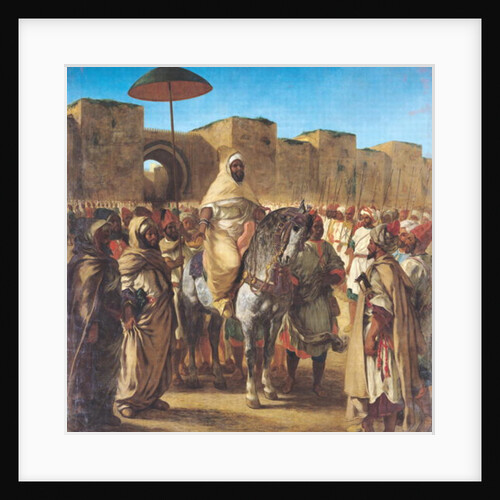 Muley Abd-ar-Rhaman, Sultan of Morocco, leaving the Palace of Meknes with his entourage, March 1832, 1845 by Ferdinand Victor Eugene Delacroix