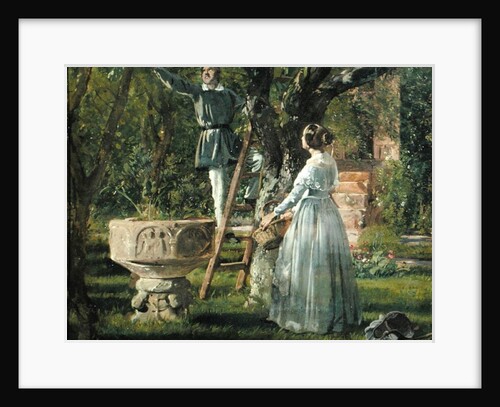 Garden in Ringsted with a Ancient Baptismal Font, 1850 by Jorgan Roed