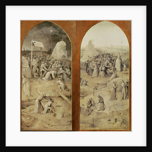 Christ on the Road to Calvary, outside panels of the Temptation of St. Anthony triptych by Hieronymus Bosch