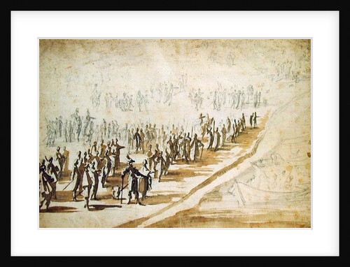 Louis XIII and Cardinal Richelieu at the Siege of l'Ile de Re, c.1628 by Jacques Callot