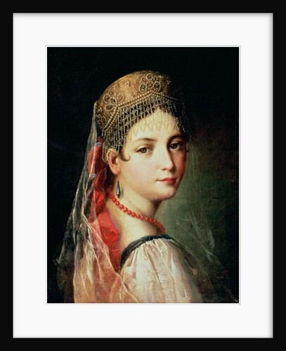 Portrait of a Young Girl in Sarafan and Kokoshnik, 1820s by Mauro Gandolfi