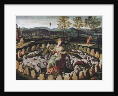 St. Genevieve Guarding her Flock by Fontainebleau School