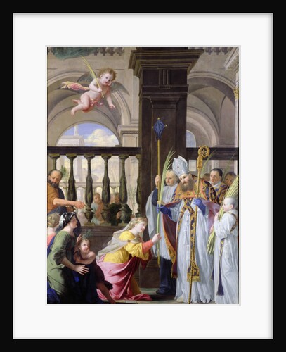 St. Genevieve Receiving a Palm from St. Medard on Palm Sunday by Michel des Gobelins Corneille