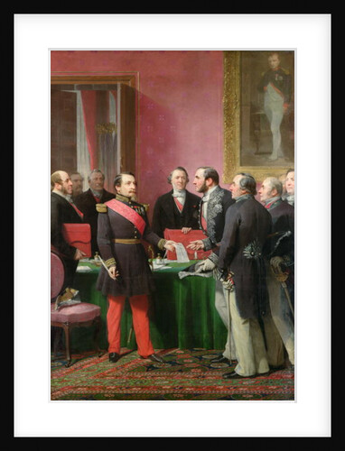 Napoleon III Hands Over The Decree allowing the Annexation of the Suburban Communes of Paris to Baron Georges Haussmann in June 1859, 1865 by Adolphe Yvon