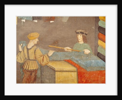 A Cloth Merchant Measuring Cloth, 15th century by Italian School