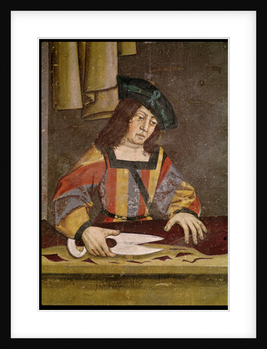 A Cloth Merchant Cutting Cloth by French School