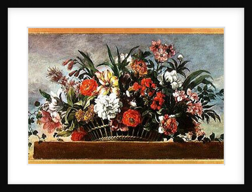 Woven Basket Filled with Flowers by Jean-Baptiste Belin de Fontenay