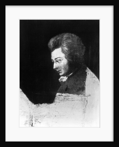 Unfinished Portrait of Wolfgang Amadeus Mozart by Joseph Lange