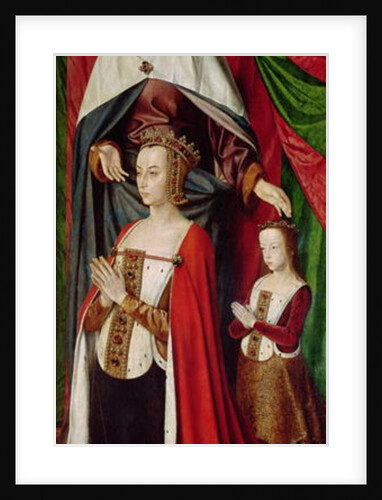 The Bourbon Altarpiece, right hand panel depicting St. Anne presenting Anne of France and her daughter, Suzanne of Bourbon c.1498 by Master of Moulins