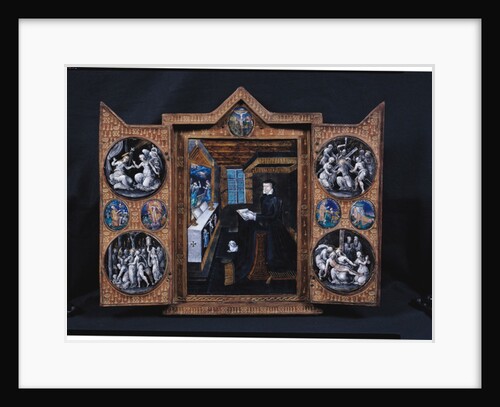 Mourning cabinet with scenes of the life of Christ and attributes of Henri II and Catherine de Medici by French School