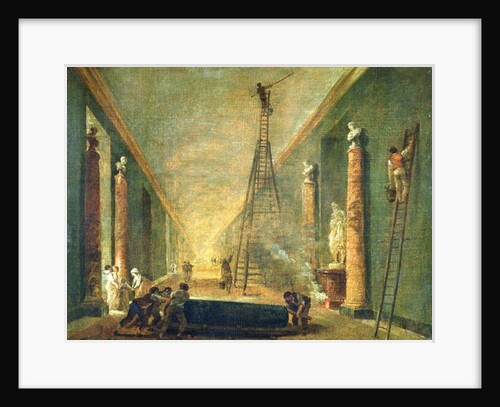 View of the Grand Gallery of the Louvre During Restoration, 1798-99 by Hubert Robert
