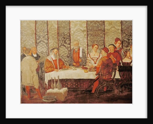 Banquet Given by Bartolomeo Colleoni for King Christian I of Denmark, 1520-30 by Girolamo Romanino