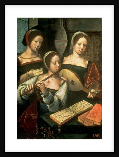 Three Musicians, c.1500-40 by Master of the Female Half Lengths