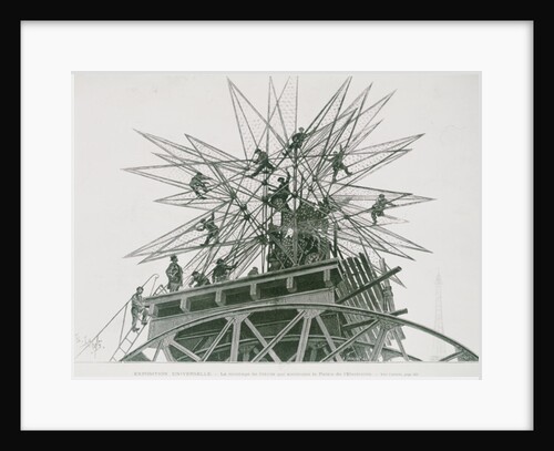 Universal Exposition of 1900: Installation of the Star on Top of the Palace of Electricity by Henri Lanos