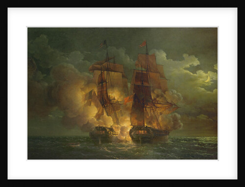 Battle Between the French Frigate 'Arethuse' and the English Frigate 'Amelia' in View of the Islands of Loz, 7th February 1813 by Louis Philippe Crepin