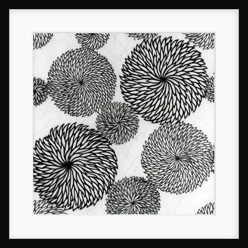 Chrysanthemums, a stencil for printing on cotton by Japanese School