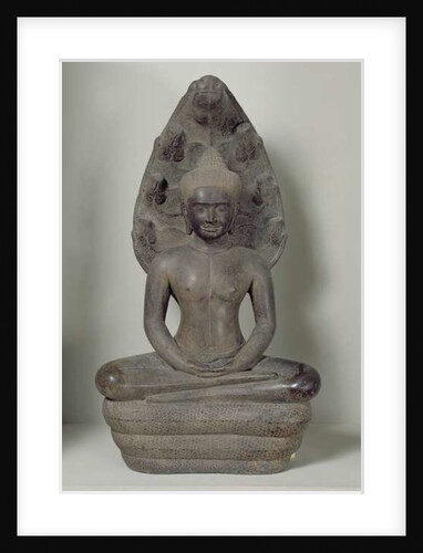 Buddha seated in meditation on the Naga, Angkor by Cambodian