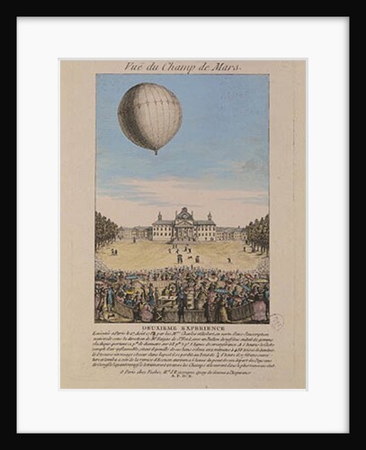 Jacques Alexandre Cesar Charles and Nicolas Louis Robert on the Champ de Mars in Paris, 27th August 1783 by French School