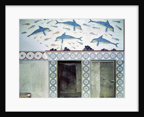 The Dolphin Frescoes in the Queen's Bathroom, Palace of Minos, 1600-1400 BC by Minoan Minoan