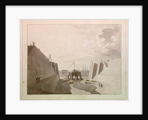 Dry dock at Cherbourg, July 1813 by Jean-Baptiste Isabey