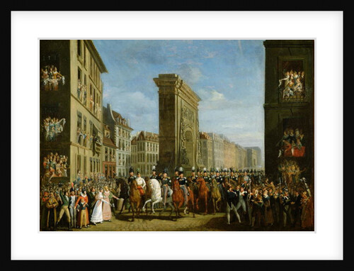 Passage of Allied Sovereigns in Front of the Porte Saint-Denis, 31st March 1814 by Jean Zippel