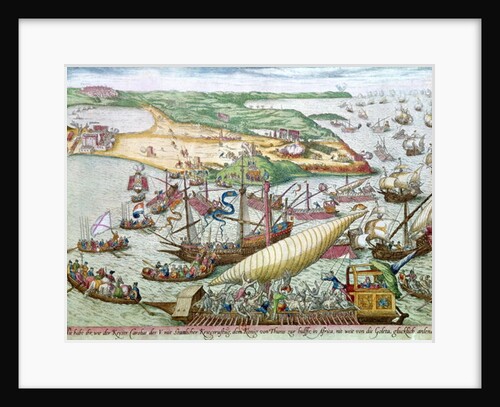 The Siege of Tunis or La Goulette by Charles V in 1535 by Franz Hogenberg