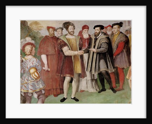 The Truce of Nice between Francis I and Charles V from the 'Sala del Consiglio Trento' by Taddeo & Federico Zuccaro