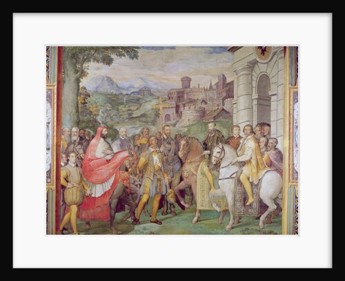 Charles V with Alessandro Farnese at Worms by Taddeo & Federico Zuccaro