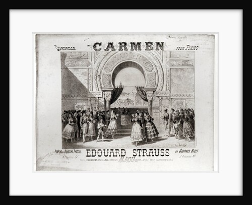 Cover of the score of piano quadrille from 'Carmen' by Edouard Strauss by A. Lamy