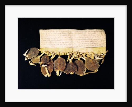 Letter from the prelates and barons of the king promising Louis VIII that they will recognise his son, Louis of France, as king after his death by French School