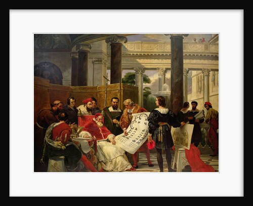 Pope Julius II ordering Bramante, Michelangelo and Raphael to construct the Vatican and St. Peter's by Emile Jean Horace Vernet