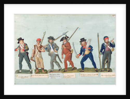 Sans Culotte Lighting his Pipe, Young Butcher, Bourgeois Going to Guard, Huntsman, Citizen Defending his Liberty, Sans Culotte Keeping Guard by Lesueur Brothers