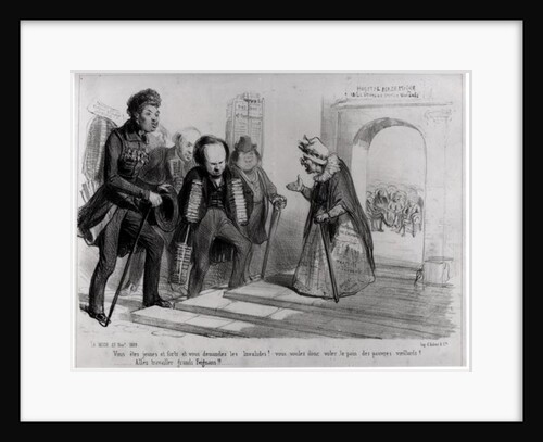 Dumas, Hugo et Balzac seeking their admission to the French Academy by Benjamin Roubaud