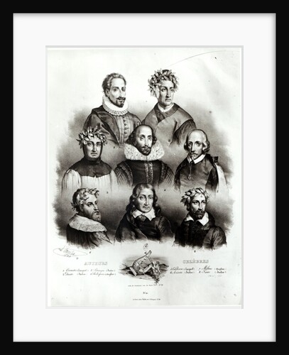 Famous Authors, 1833 by Jacques Francois Gauderique Llanta