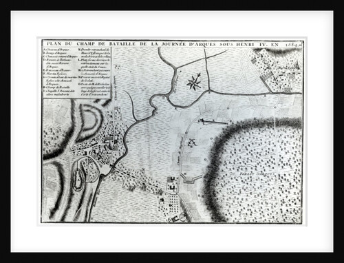 Field Plan for the Battle of Arques by French School