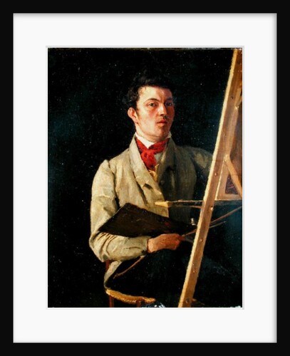 Self Portrait, Sitting next to an Easel, 1825 by Jean Baptiste Camille Corot